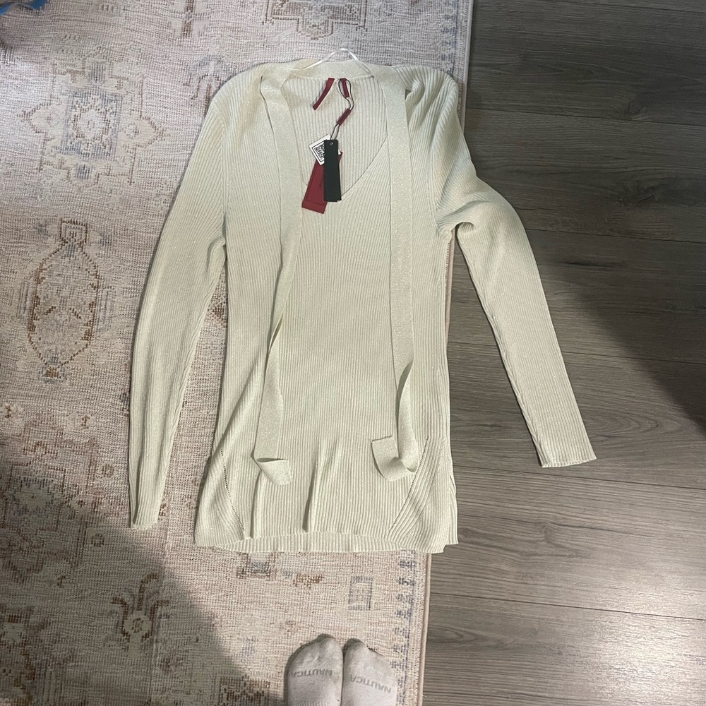 Cream Long Sleeve Knit Sweater